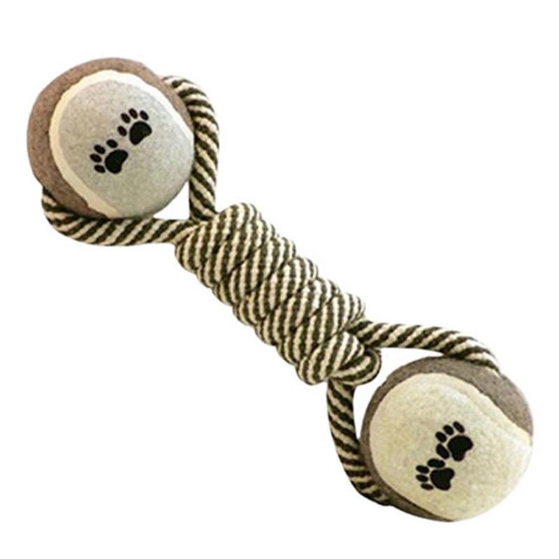 Cotton Pet Dog Rope Chew Tug Toy Knot Bone Ball Shape Pets Palying Teeth Cleaning