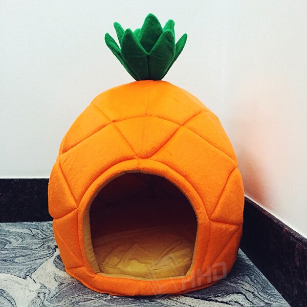 Cat Nest Teddy Dog Fruit Banana Strawberry Pineapple Cotton Bed Foldable Dog House