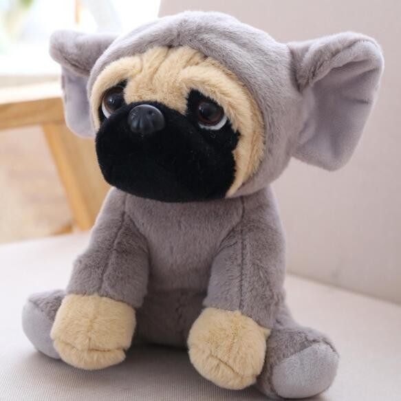 Cute Dog Doll Plush Toy Hat Dogs Doll Simulation Belldog Pug Stuffed Animals Toys