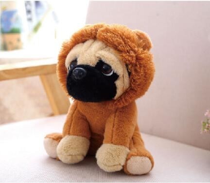 Cute Dog Doll Plush Toy Hat Dogs Doll Simulation Belldog Pug Stuffed Animals Toys