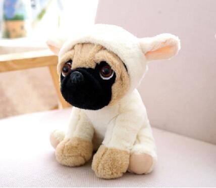 Cute Dog Doll Plush Toy Hat Dogs Doll Simulation Belldog Pug Stuffed Animals Toys