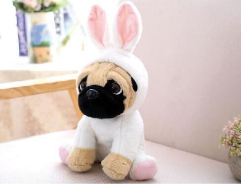 Cute Dog Doll Plush Toy Hat Dogs Doll Simulation Belldog Pug Stuffed Animals Toys