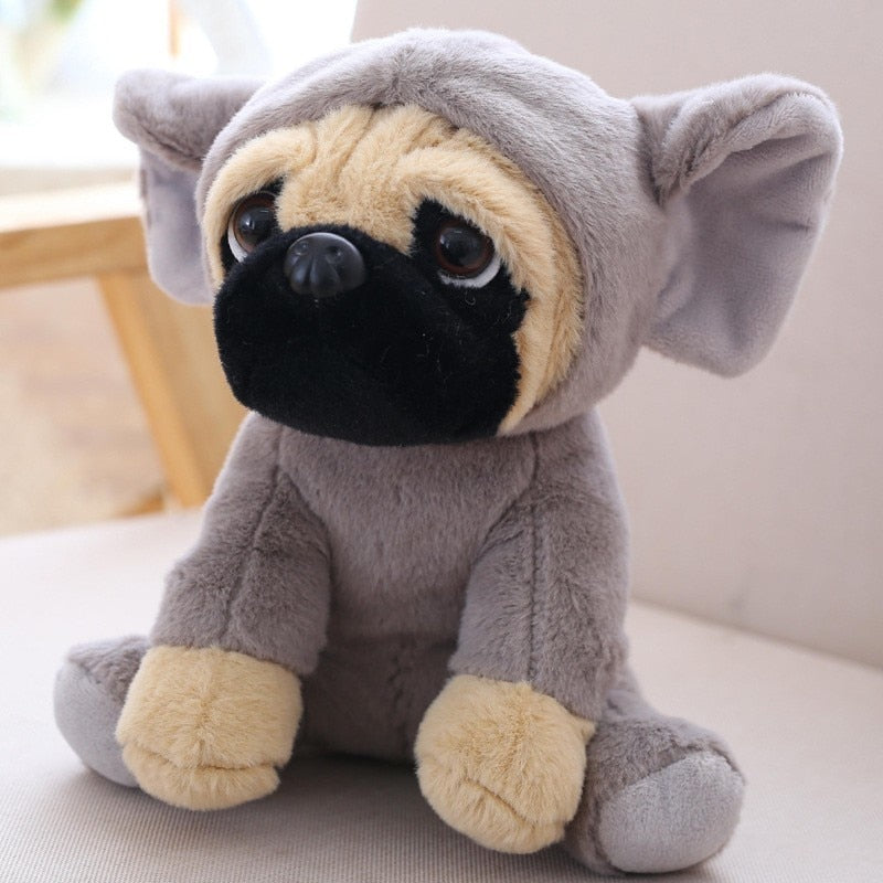 Cute Dog Doll Plush Toy Hat Dogs Doll Simulation Belldog Pug Stuffed Animals Toys