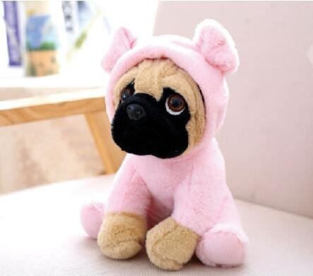 Cute Dog Doll Plush Toy Hat Dogs Doll Simulation Belldog Pug Stuffed Animals Toys