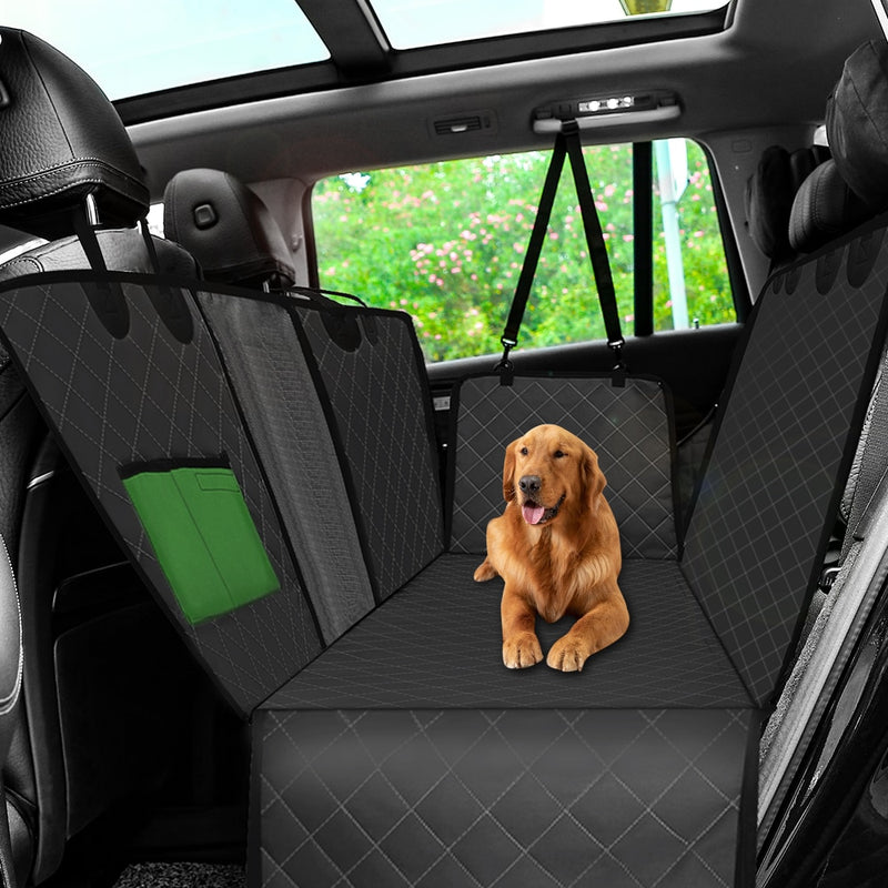 Dog Car Seat Cover View Mesh Pet Carrier Hammock Safety Protector Car Rear Back Seat Mat With Zipper And Pocket For Travel