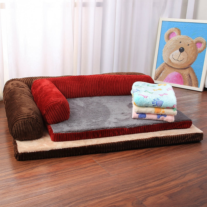 Dog Bed Soft Pet Cat Dog Sofa Beds Big Dog Kennel Cushion Mat Puppy German Shepherd L Shaped Couch For Large Small Dogs