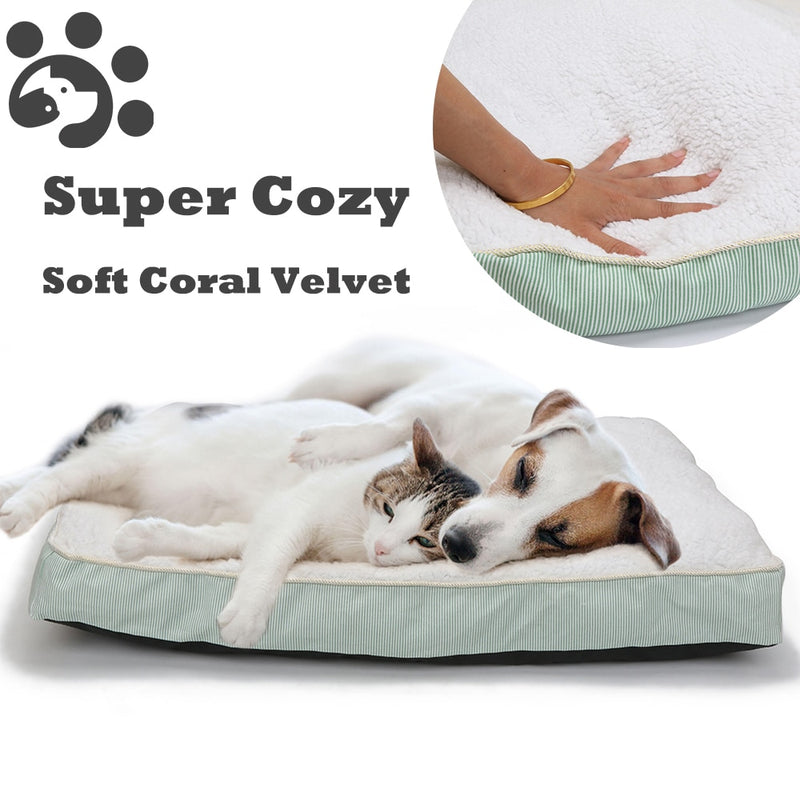 Dog Bench Mats Bed for Large Dogs Soft Thick Warm Fleece Cushion Dog Sofa Bed Pet Bench Lounger Anti Slip Pet Bed for Cat