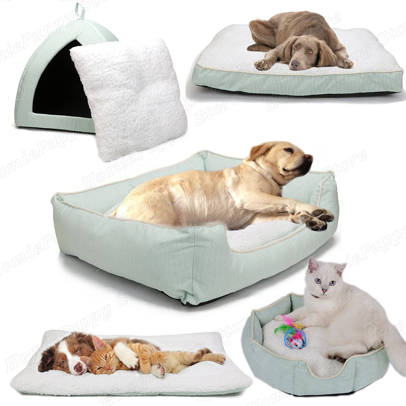 Dog Bench Mats Bed for Large Dogs Soft Thick Warm Fleece Cushion Dog Sofa Bed Pet Bench Lounger Anti Slip Pet Bed for Cat