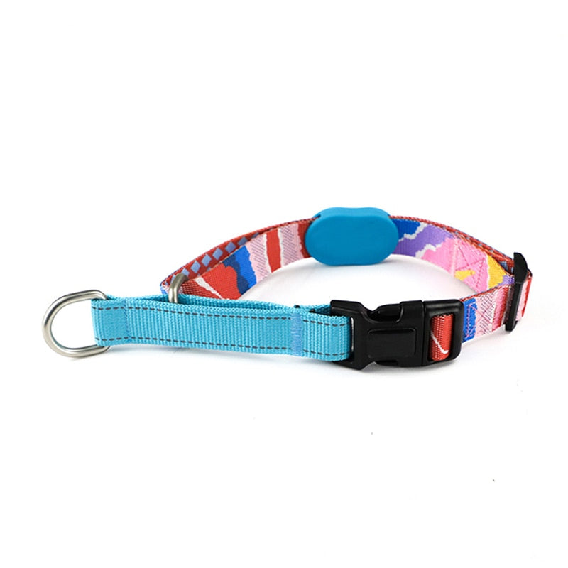 Dog Choker Collar Soft Nylon Training Slip Dog Collar Blue,M,L Size