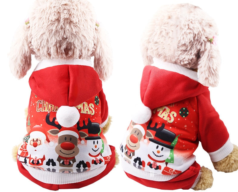 Dog Christmas Clothes Sweater Dog Hoodies Cat Clothing Jacket Coat Pets Costume Dog Clothes Pet Accessories