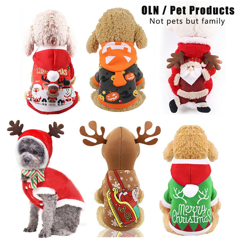 Dog Christmas Clothes Sweater Dog Hoodies Cat Clothing Jacket Coat Pets Costume Dog Clothes Pet Accessories