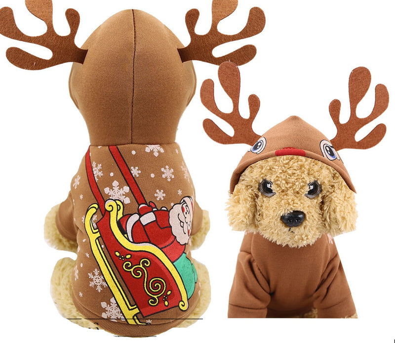 Dog Christmas Clothes Sweater Dog Hoodies Cat Clothing Jacket Coat Pets Costume Dog Clothes Pet Accessories