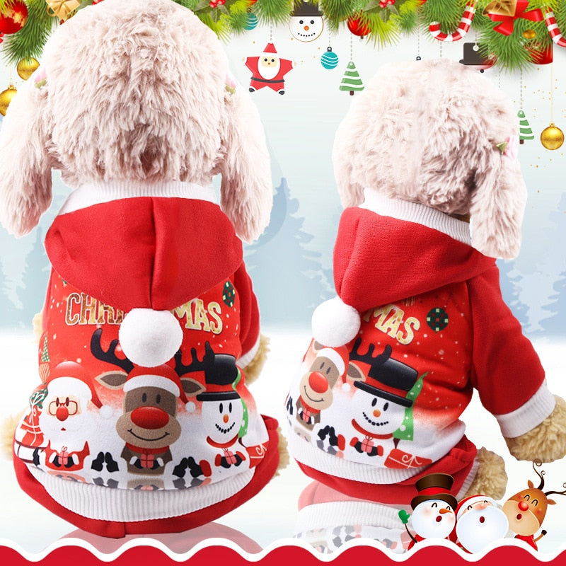 Dog Christmas Clothes Sweater Dog Hoodies Cat Clothing Jacket Coat Pets Costume Dog Clothes Pet Accessories