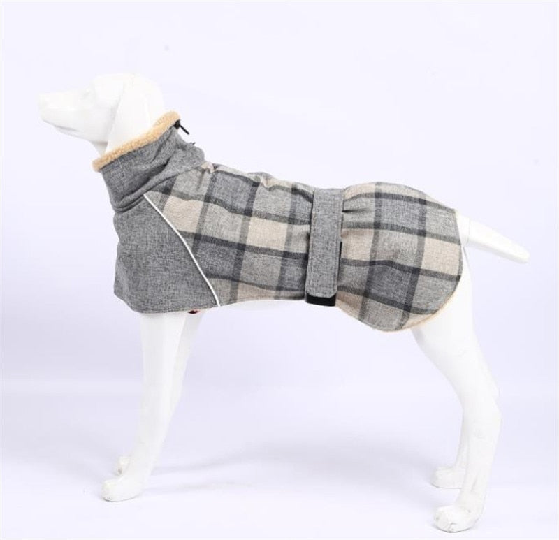 Dog Clothes Winter Thick Warm Dog Jacket for Small Large Dogs Reflective Windproof Pet Clothing Checked Strom Snow Dog Coat 3XL