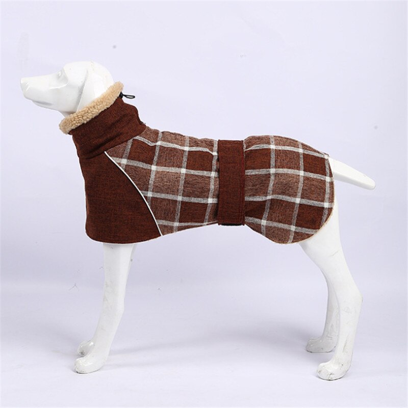 Dog Clothes Winter Thick Warm Dog Jacket for Small Large Dogs Reflective Windproof Pet Clothing Checked Strom Snow Dog Coat 3XL