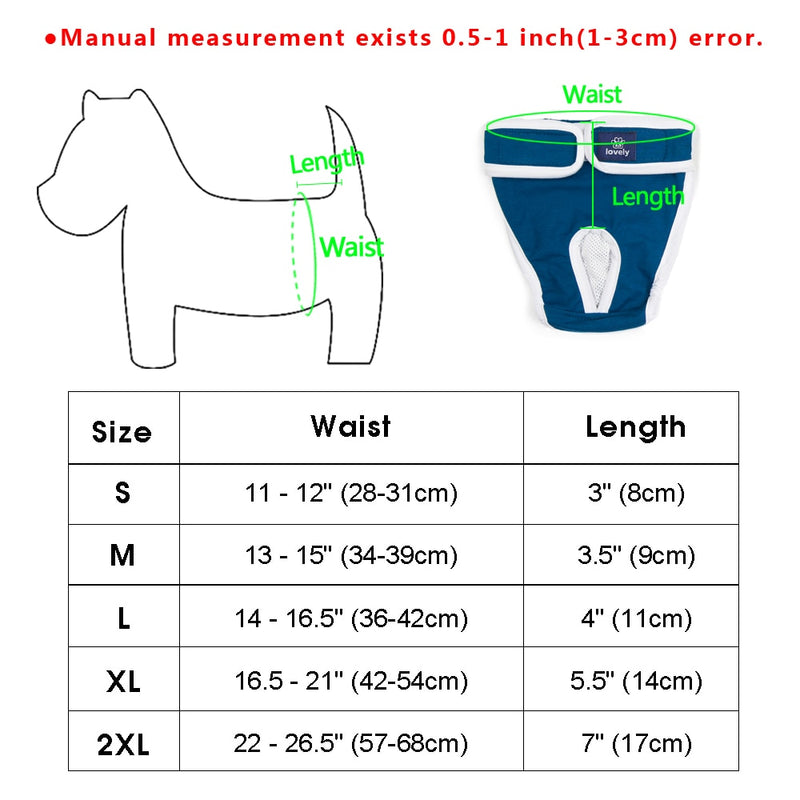 Dog Diapers Physiological Pants Washable Female Dog Shorts Soft Girl Dogs Pants Pets Underwear Sanitary Panties S-2XL