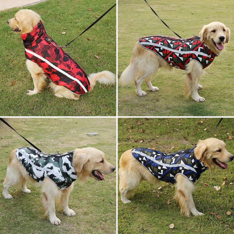 Dog Jacket Large Breed Dog Coat Waterproof Reflective Warm Winter Clothes for Big Dogs Labrador Overalls Chihuahua Pug Clothing