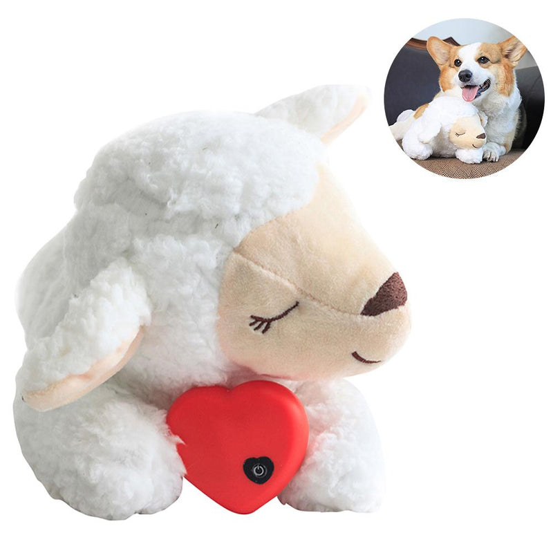 Dog Plush Toy Sound Dog Toy Squeaky Sound Behavioral Training Aid Toy Heart Beat Soothing Plush Doll Sleep For Smart Dogs Cats