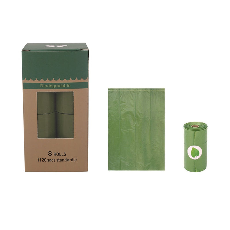 Dog Poop Bags Bio degradeable Environmental Protection Pet Trash Bags 23cmx33cm Green Garbage Bag Pet Product 8 rolls