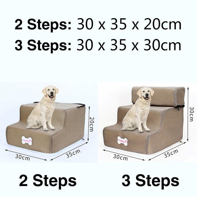 Dog Stairs Pet 3 Steps Stairs for Small Dog Cat Dog House Pet Ramp Ladder Anti-slip Removable Dogs Bed Stairs Pet Supplies