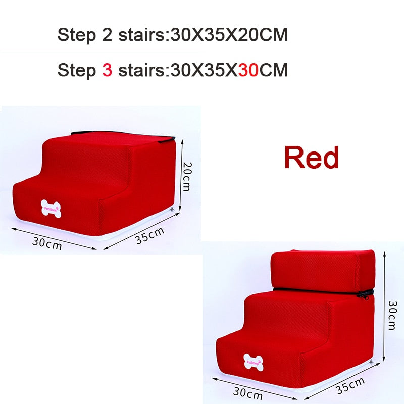 Dog Stairs Pet 3 Steps Stairs for Small Dog Cat Dog House Pet Ramp Ladder Anti-slip Removable Dogs Bed Stairs Pet Supplies