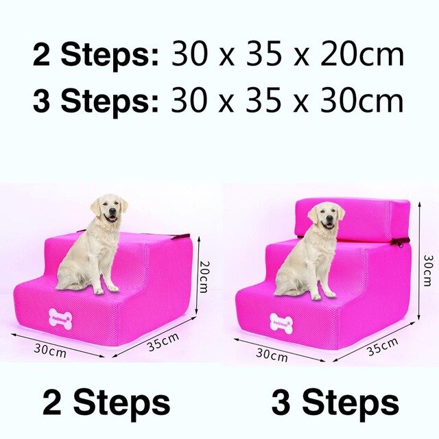 Dog Stairs Pet 3 Steps Stairs for Small Dog Cat Dog House Pet Ramp Ladder Anti-slip Removable Dogs Bed Stairs Pet Supplies