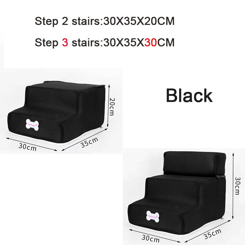 Dog Stairs Pet 3 Steps Stairs for Small Dog Cat Dog House Pet Ramp Ladder Anti-slip Removable Dogs Bed Stairs Pet Supplies