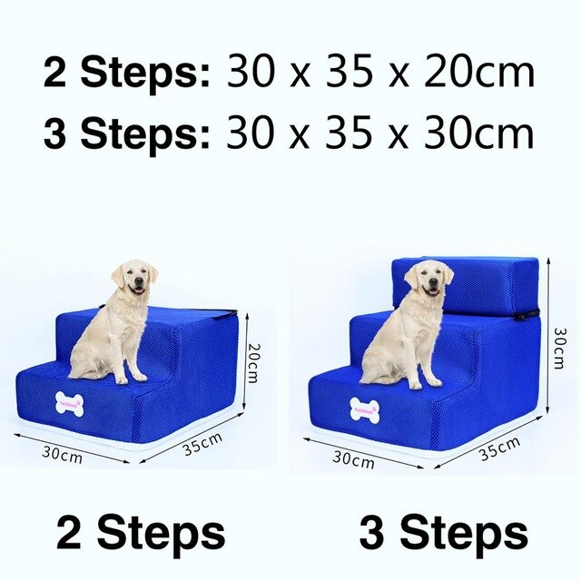 Dog Stairs Pet 3 Steps Stairs for Small Dog Cat Dog House Pet Ramp Ladder Anti-slip Removable Dogs Bed Stairs Pet Supplies