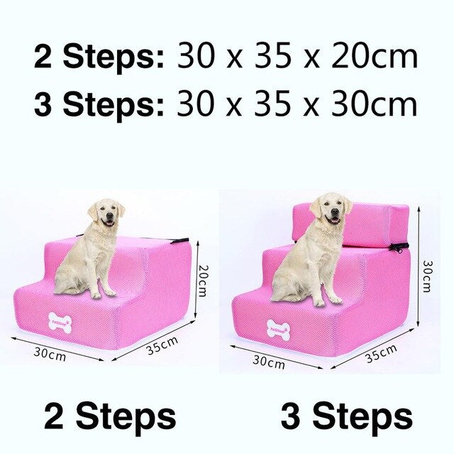 Dog Stairs Pet 3 Steps Stairs for Small Dog Cat Dog House Pet Ramp Ladder Anti-slip Removable Dogs Bed Stairs Pet Supplies