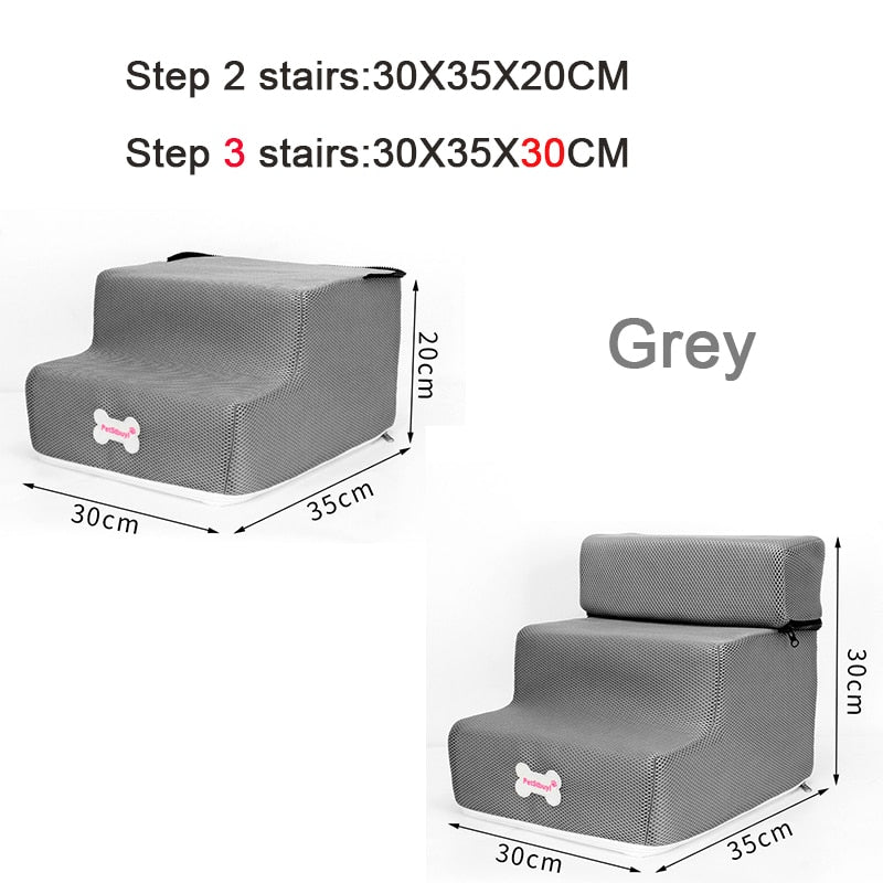 Dog Stairs Pet 3 Steps Stairs for Small Dog Cat Dog House Pet Ramp Ladder Anti-slip Removable Dogs Bed Stairs Pet Supplies