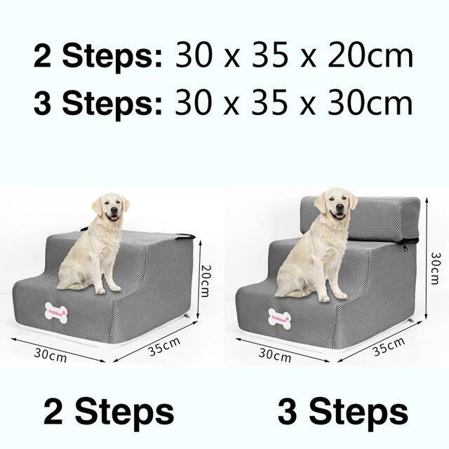 Dog Stairs Pet 3 Steps Stairs for Small Dog Cat Dog House Pet Ramp Ladder Anti-slip Removable Dogs Bed Stairs Pet Supplies