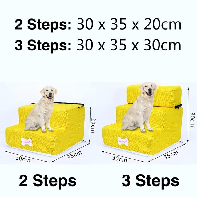 Dog Stairs Pet 3 Steps Stairs for Small Dog Cat Dog House Pet Ramp Ladder Anti-slip Removable Dogs Bed Stairs Pet Supplies