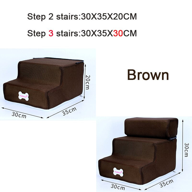 Dog Stairs Pet 3 Steps Stairs for Small Dog Cat Dog House Pet Ramp Ladder Anti-slip Removable Dogs Bed Stairs Pet Supplies