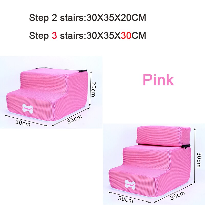 Dog Stairs Pet 3 Steps Stairs for Small Dog Cat Dog House Pet Ramp Ladder Anti-slip Removable Dogs Bed Stairs Pet Supplies