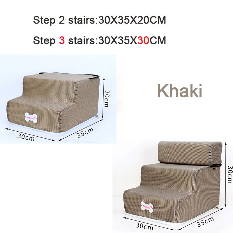 Dog Stairs Pet 3 Steps Stairs for Small Dog Cat Dog House Pet Ramp Ladder Anti-slip Removable Dogs Bed Stairs Pet Supplies