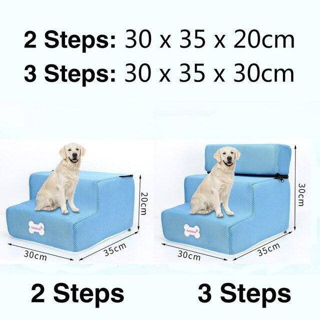 Dog Stairs Pet 3 Steps Stairs for Small Dog Cat Dog House Pet Ramp Ladder Anti-slip Removable Dogs Bed Stairs Pet Supplies