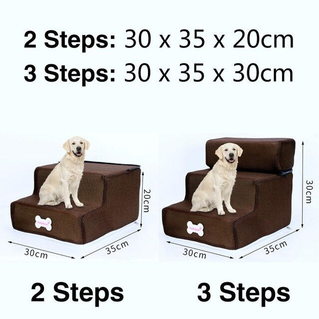 Dog Stairs Pet 3 Steps Stairs for Small Dog Cat Dog House Pet Ramp Ladder Anti-slip Removable Dogs Bed Stairs Pet Supplies