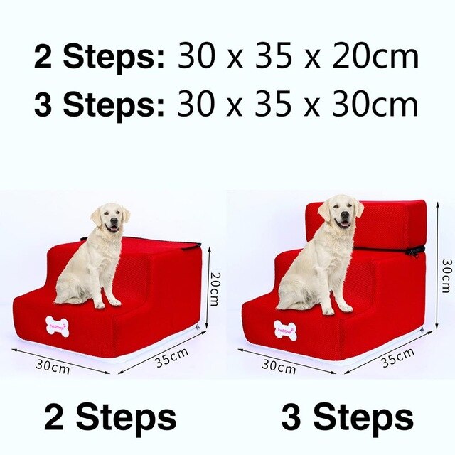 Dog Stairs Pet 3 Steps Stairs for Small Dog Cat Dog House Pet Ramp Ladder Anti-slip Removable Dogs Bed Stairs Pet Supplies