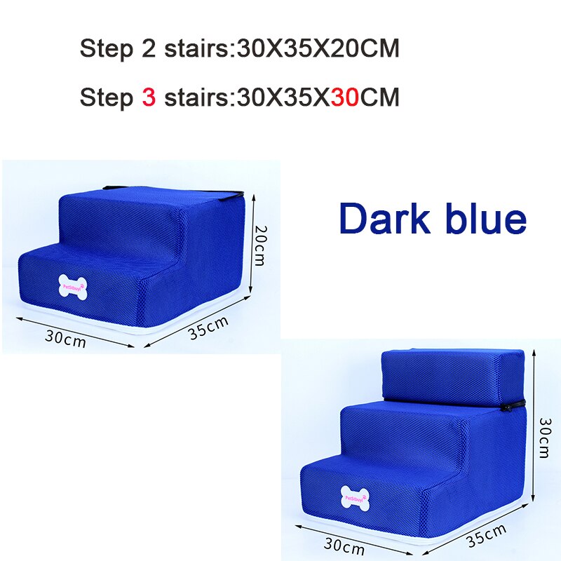 Dog Stairs Pet 3 Steps Stairs for Small Dog Cat Dog House Pet Ramp Ladder Anti-slip Removable Dogs Bed Stairs Pet Supplies