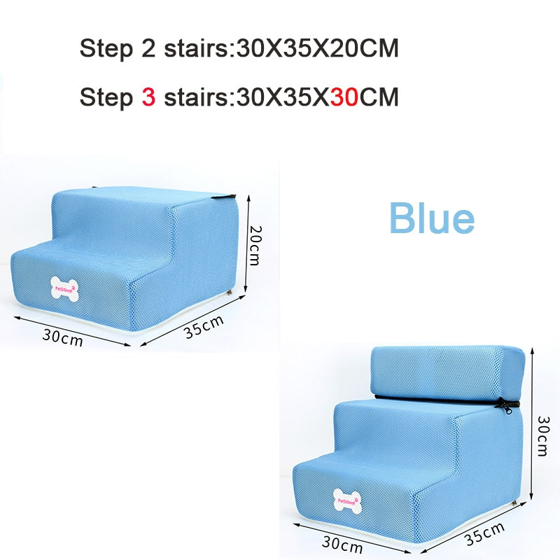 Dog Stairs Pet 3 Steps Stairs for Small Dog Cat Dog House Pet Ramp Ladder Anti-slip Removable Dogs Bed Stairs Pet Supplies