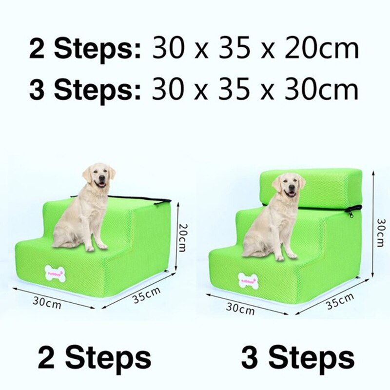 Dog Stairs Pet 3 Steps Stairs for Small Dog Cat Dog House Pet Ramp Ladder Anti-slip Removable Dogs Bed Stairs Pet Supplies