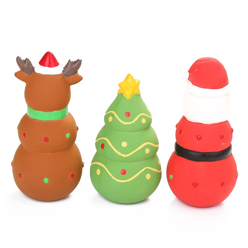 Dog Toys Christmas Pet Dog Chew Toy Santa Claus Elk Interesting Molar Tooth Cleaning Natural Latex Dog Toys Pet Supplies