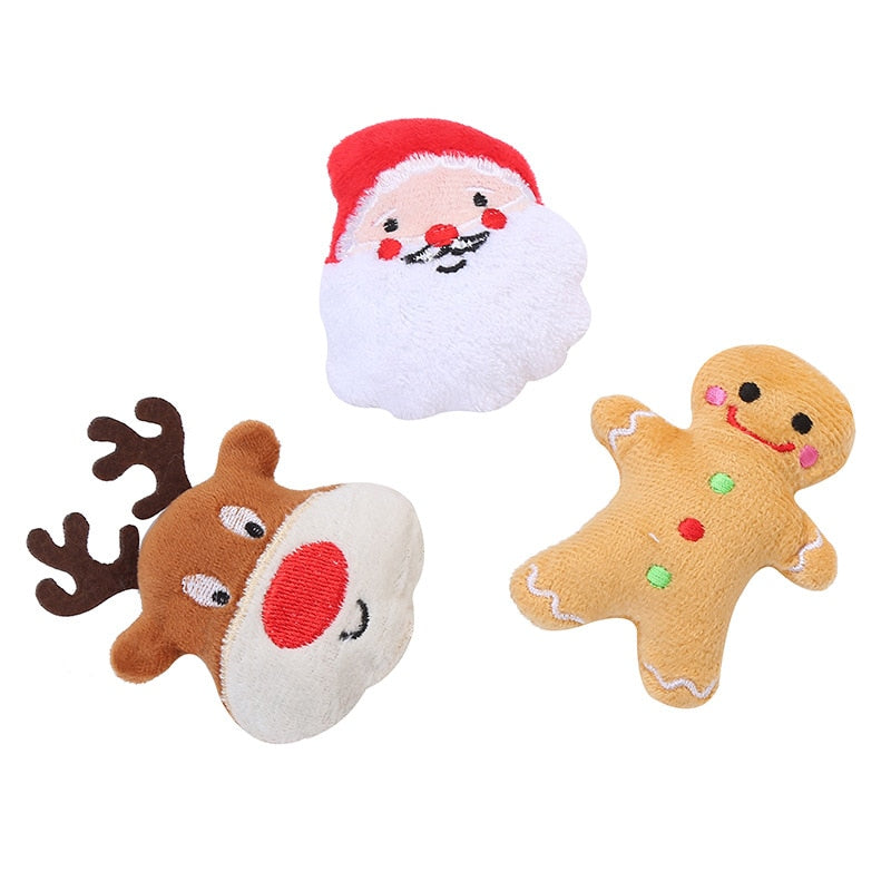 Dog Toys Christmas Pet Dog Chew Toy Santa Claus Elk Interesting Molar Tooth Cleaning Natural Latex Dog Toys Pet Supplies