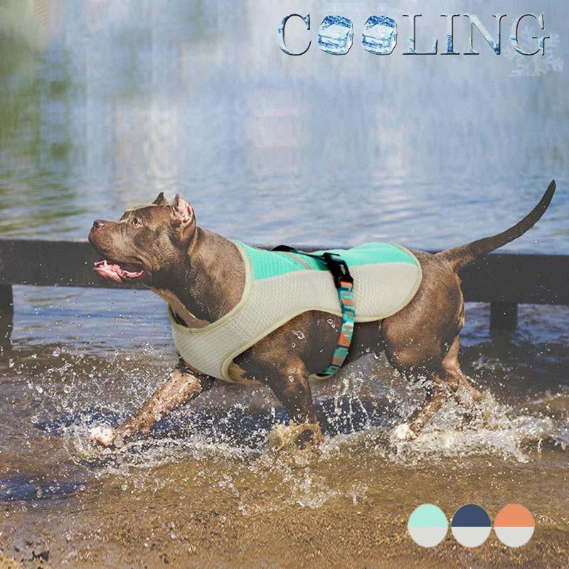 Dog Vest Summer Cooling Harness Adjustable Pet Mesh Reflective Vest Coat Cooler Jacket Clothes Quick Release Pet Dog Clothes