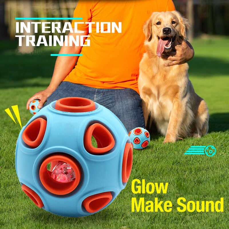 Dog chew toys for large dogs Interactive Pet Dog Ball Toy for small dogs with Small Bell Playing Fetching Nice Rubber Ball