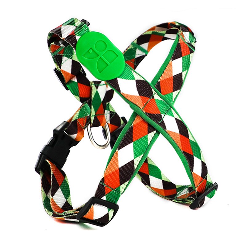 Fashion Dog Belt Harness Plaid Nylon Choke Free Step In Dog Harness Comfort Safety Soft Padded Harness For Dogs Pet Arnes Perro