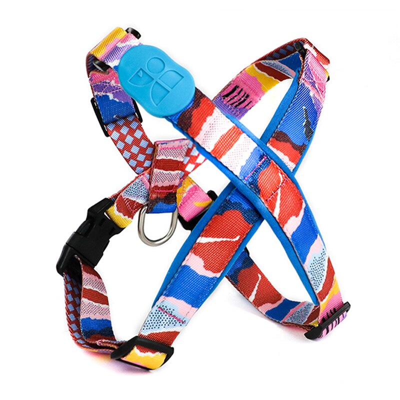 Fashion Dog Belt Harness Plaid Nylon Choke Free Step In Dog Harness Comfort Safety Soft Padded Harness For Dogs Pet Arnes Perro