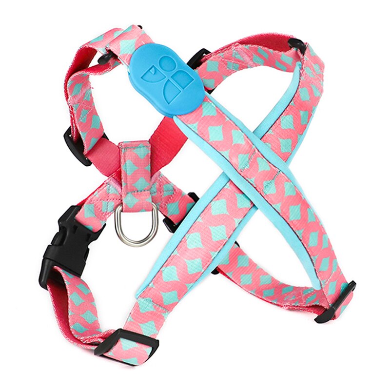 Fashion Dog Belt Harness Plaid Nylon Choke Free Step In Dog Harness Comfort Safety Soft Padded Harness For Dogs Pet Arnes Perro