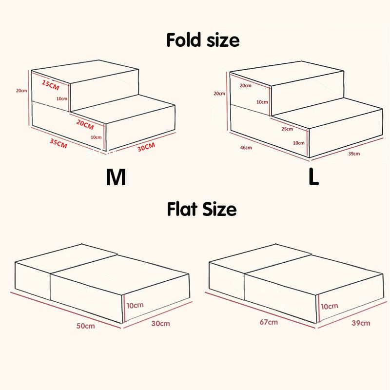 Foldable Dog Stairs Pet Bed Ramp Dog House 2 Steps Ladder For Small Old Dogs Detachable Dog Kennel Breathable Mat Pets Supplies