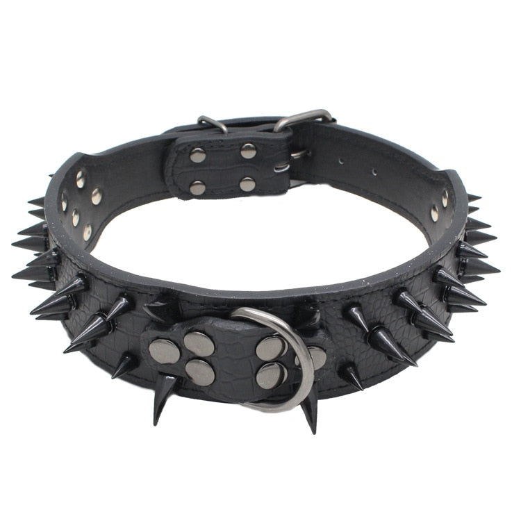 2" Spike Studded Dog Collars Strong Leather Large Big Dog Pet Collars